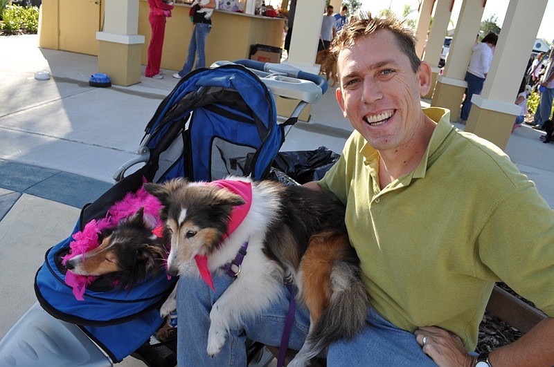 Matt Evans brought his dogs Fife and Kaylee, who were both rescued.