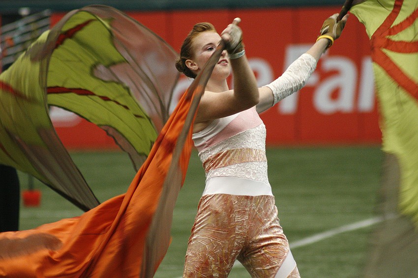 Kelsey O'Brien and the color guard performed well at the Trop.