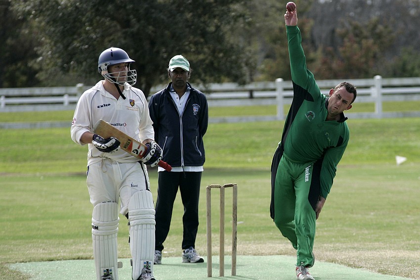 Ian Rotsey bowled for the Cayman Islands.