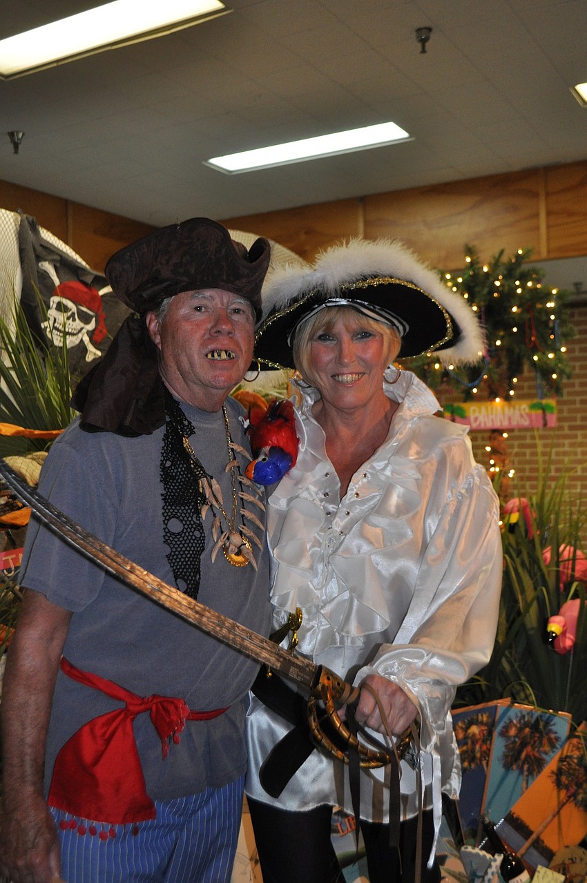 Bob Minehardt and Diane DeMont went in pirate garb for the 