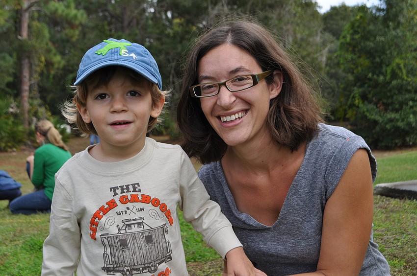 Jackson and Kate Mitchell enjoy the sunny weather.