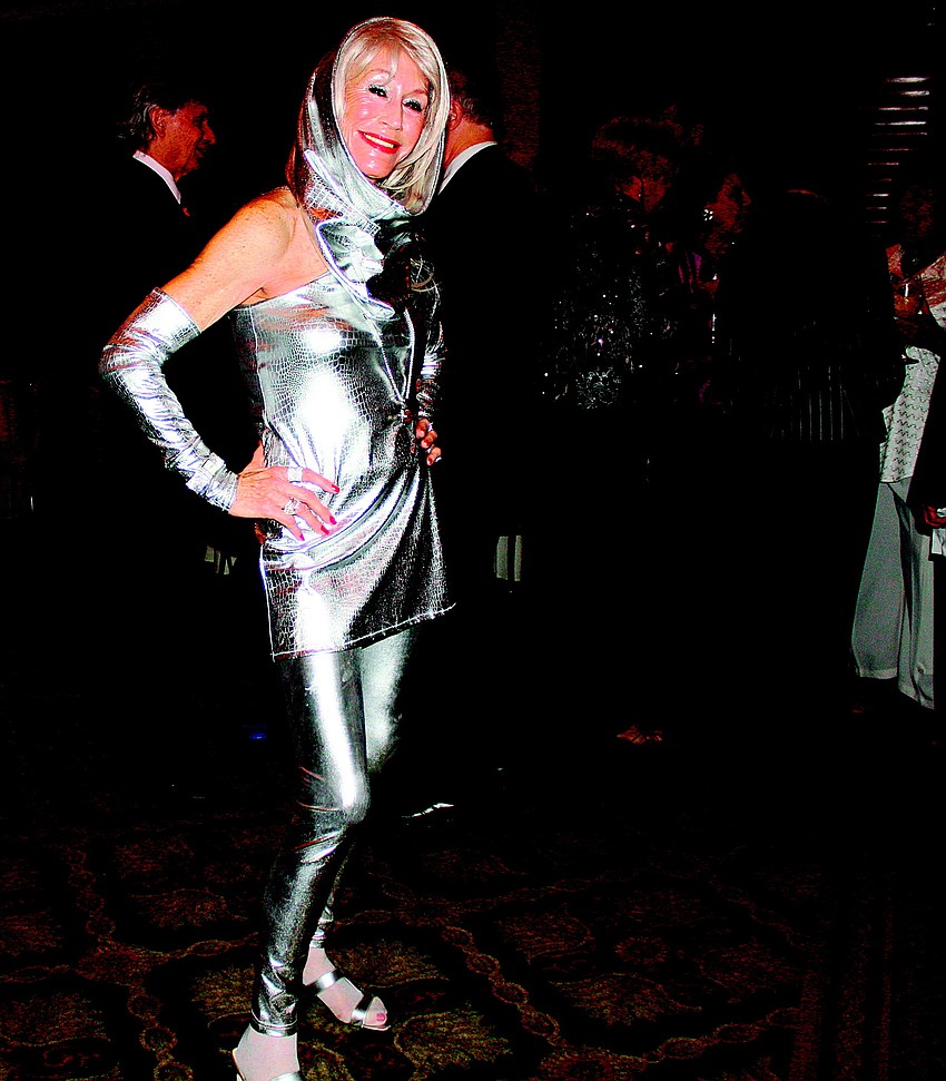 Beverly Albertson wore her own design in February to the Longboat Key Club's Valentine's Day dinner and dance.