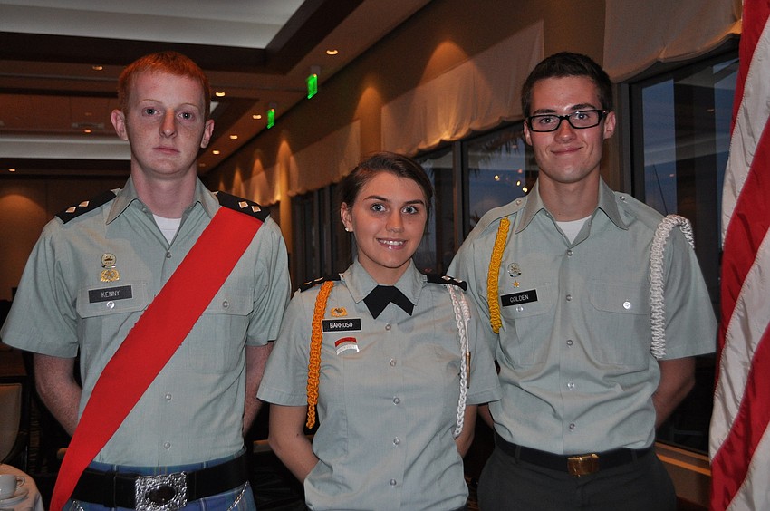 Seth Kenney, Jessica Barroso and Zachary Golden kicked off the ceremony with the Sarasota Military Color Guard