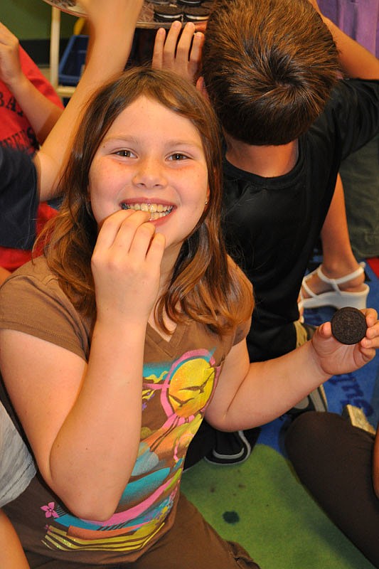 Third-grader Malory Wilson said she liked the chocolate chip cookies best.