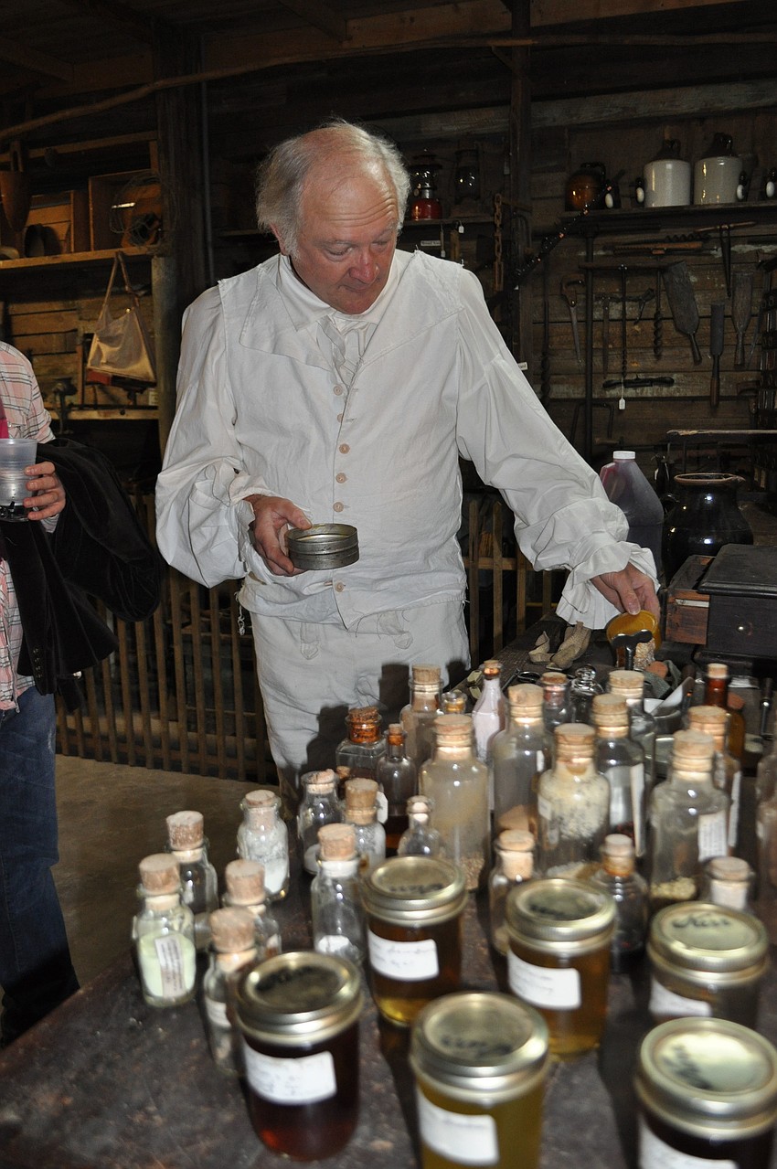 Crowley Museum volunteer Michael Crosby gives a historical lesson.