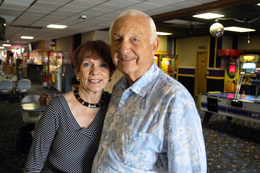 Trude Smith was a cheerleader for her husband,  Phil, a BKYC bowler, during the BKYC v. SYC bowling tournament on Monday, Feb. 28 at Sarasota Lanes.