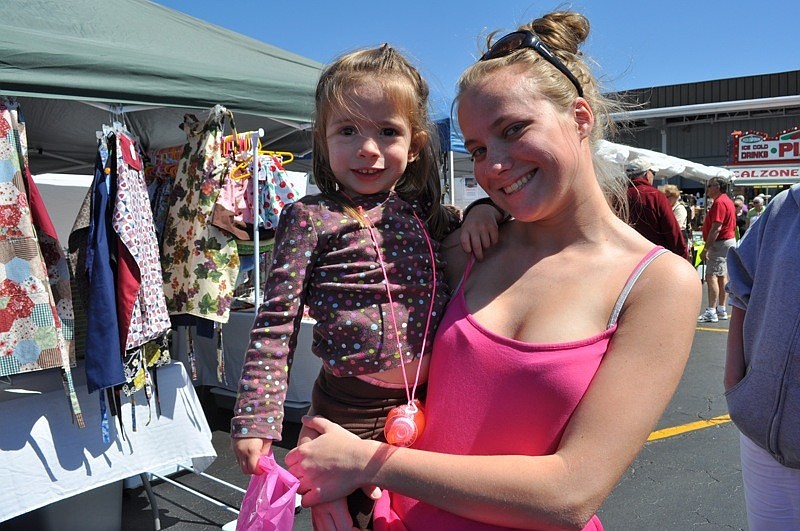 Ella Paras, 2, had fun with her cousin, Rachel Piatek.
