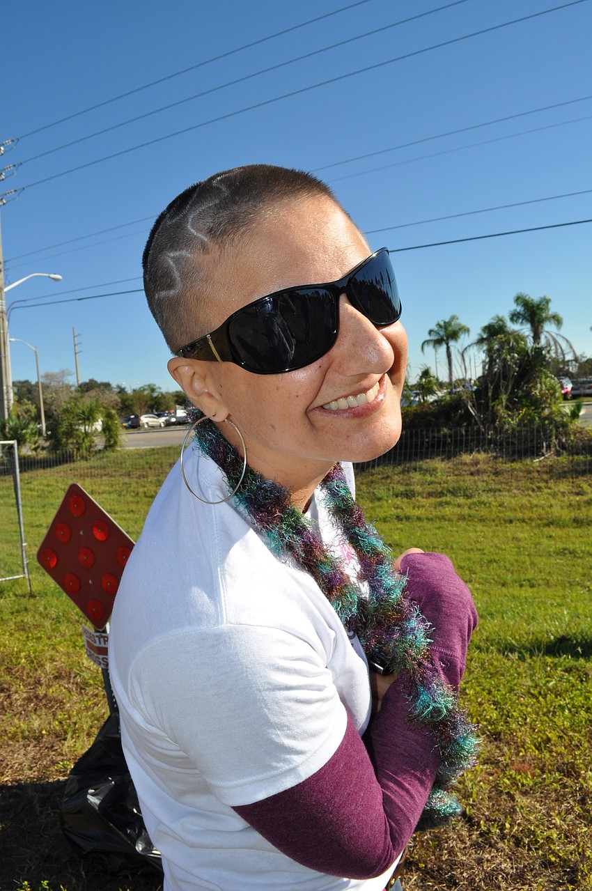 Christine Alexander shows off her new 'do.