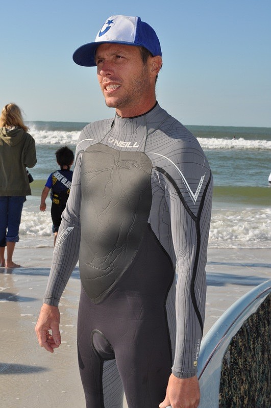 Volunteer surfer Aaron Howard was eager to get started.