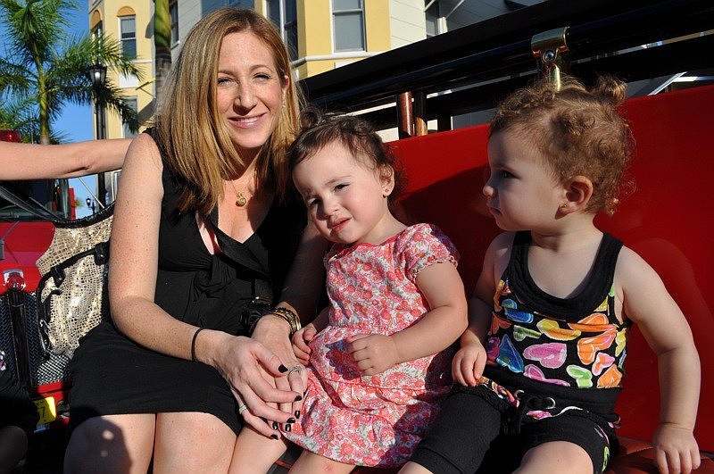 Nicole Dombrow came out with her daughters Madison and Leah, and son Max, not pictured.