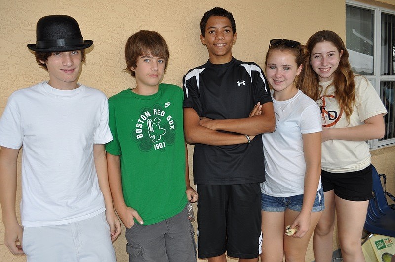 Chase Johnson, Nick Pearce, Tre Gregory, Cammy Harris and Danielle Lombardo sold baked goods with the Student Council.