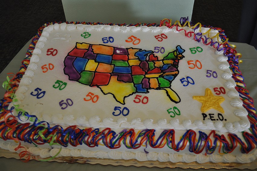 A 50th anniversary cake made by the Church of the Palms culinary staff.