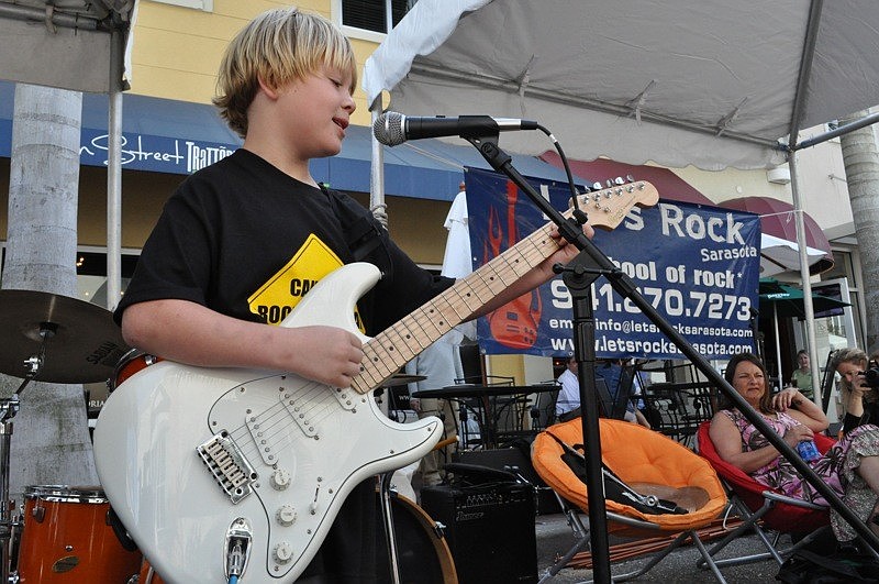 Casey Grzep, 9, showed off the skills he learned at Let's Rock Sarasota.