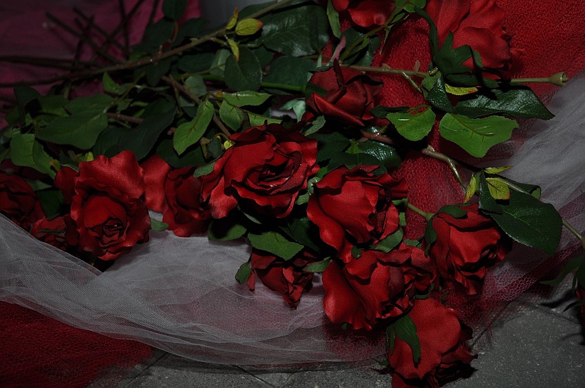 Each couple received a rose after the vow renewal ceremony.