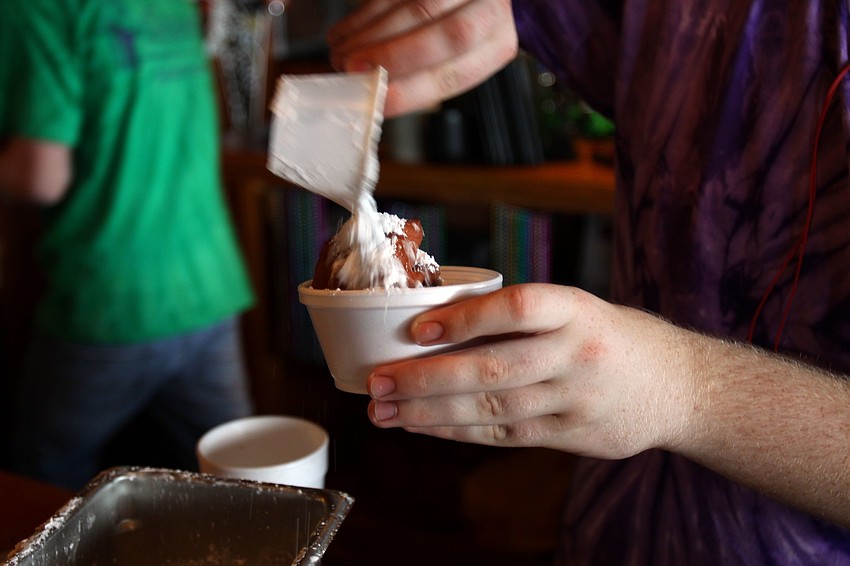 Voocaray served up beignets, a traditional cajun dessert, on Sunday, March 6 during the 1st Annual Sarasota Mardi Gras that was held at Voocaray in Gulf Gate.