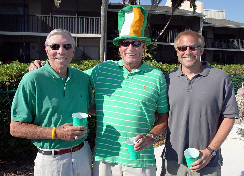 Rusty Swaney, Peter Aden and Craig Hasen on Thursday, March 17 during Cedars West's St. Patrick's Day party.