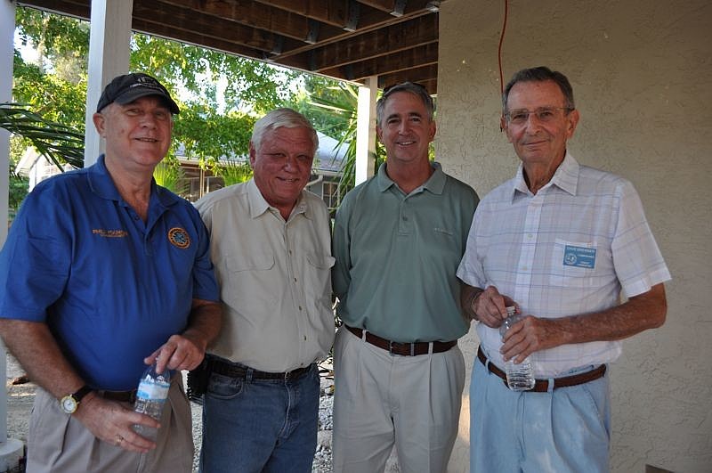 Commissioner Phil Younger, David Miller, Town Manager Bruce St. Denis and Commissioner David Brenner