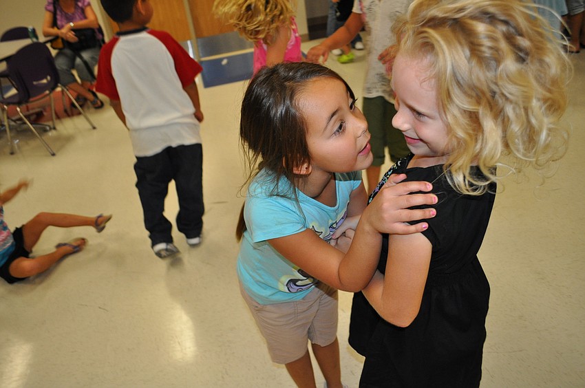 Hennessy Luciano and Marina Valentine, both 6, had a blast dancing.
