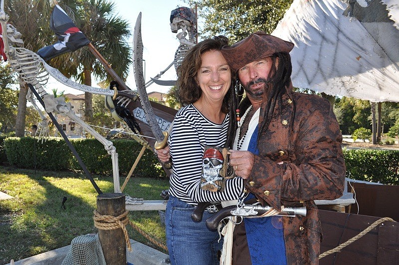 Debbie and Gary Knoflick showed off the Halloween props they built.