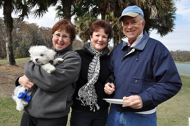 Peggy Panico, with Bennie, lives down the street from Maureen and Chuck Barber.