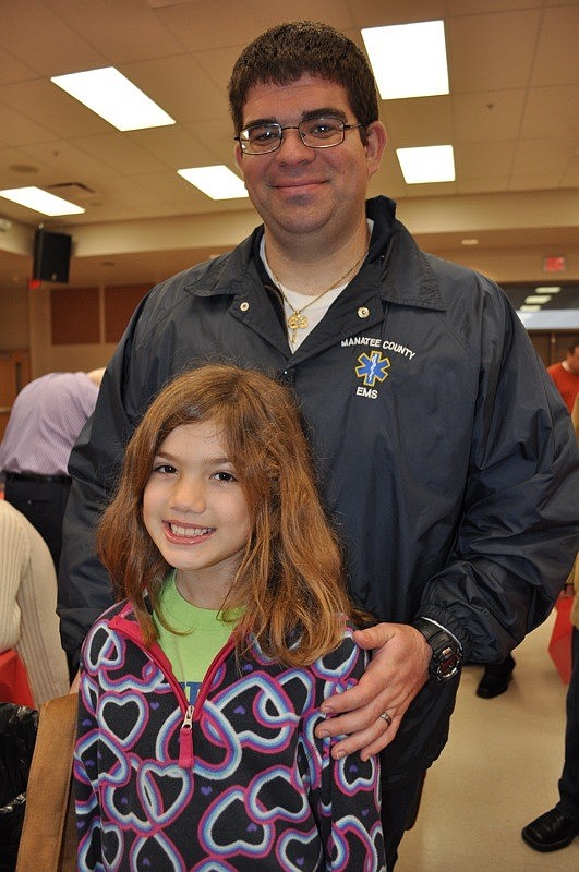 Tim Kelly enjoyed the morning with his step-daughter Arianna Fiore, 9.