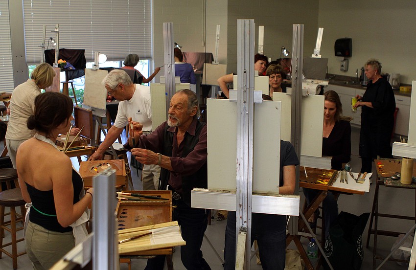 The class begins work on their own still lives.