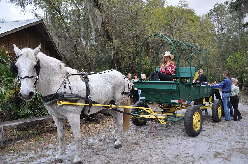 Guests traveled by hayride to the museum and nature trails.