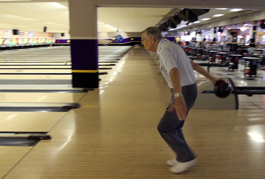 Carl Fisherkeller, 88, bowls for BKYC on Monday, Feb. 28 at Sarasota Lanes.