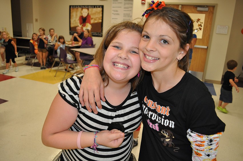 Fourth-graders Gina Zaffino and Olivia Dyce enjoyed dancing the most.