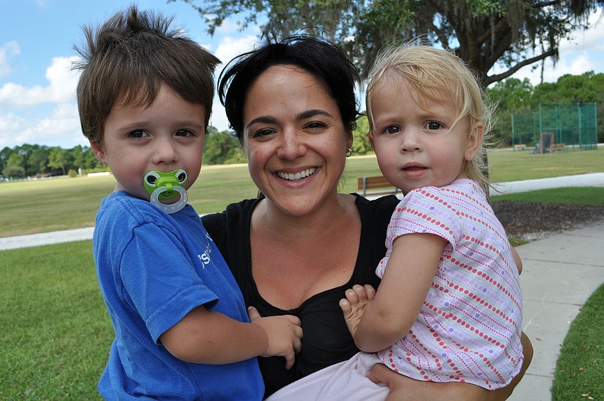 Mathew Moore, 2, hung out with his mom Lisa Moore and friend, Ava Osborne, 20 months.