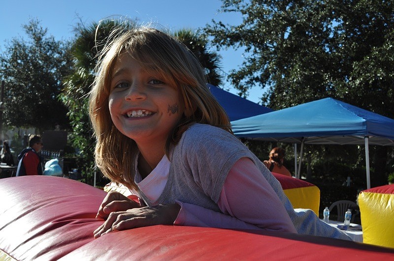 Haylee Miller, 9, enjoyed the inflatable slide.
