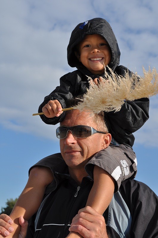 Rafael Kruithof, 6, came out to watch his surfing instructor with his dad, Arne, and brother, Sebastian, not pictured.