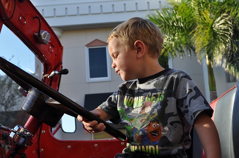 Brody Leiberick, 4, got a firsthand look at being a fireman.