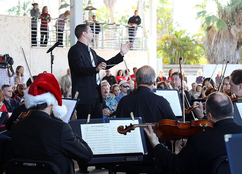 The Sarasota Orchestra performed many classical holiday songs along with some more aquatic tunes during the two performances they put on in the courtyard at Mote Aquarium on Tuesday, Dec. 21.