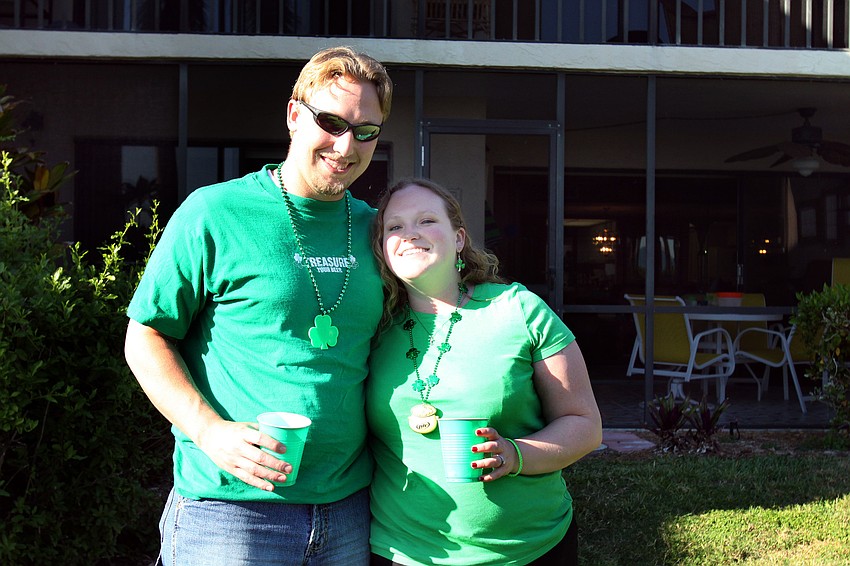 Matthew and Jessica Siegert celebrate St. Patrick's Day at Cedars West.