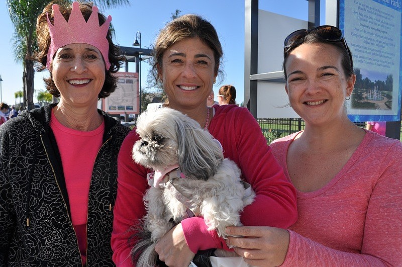 Pictured are Gail Shane, Linda Sloan and Christina Pitchford with Luli.