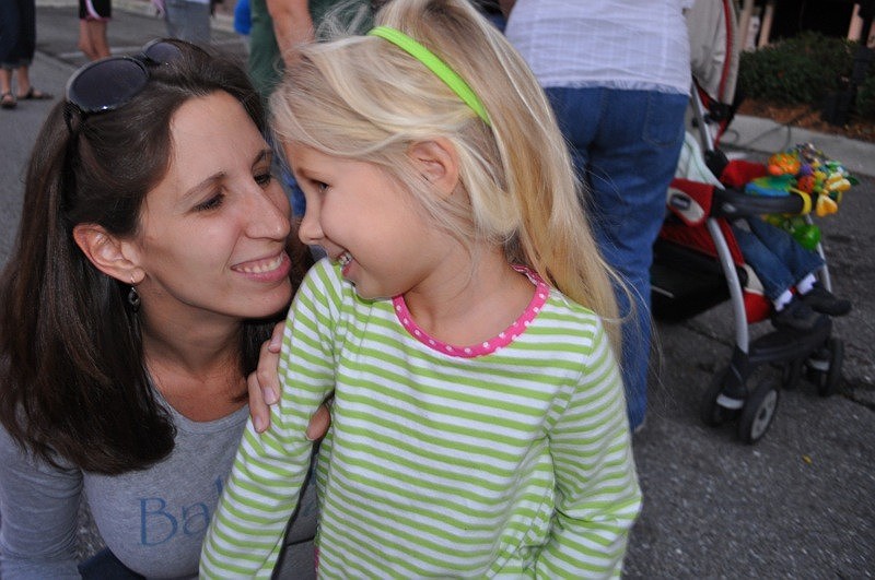 Stephanie McCoy tried to guess flavor jellybean her daughter, Avery, tasted.