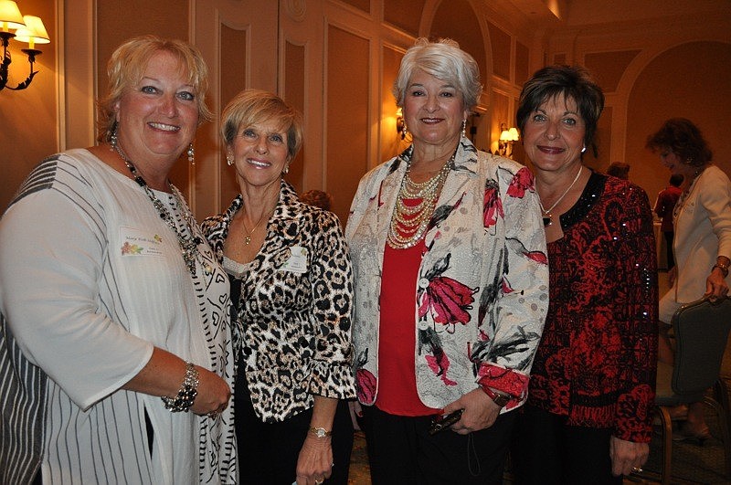 Pictured are Mary Beth Stephens, President Wilma Nourie, treasurer Frankie Bailey and Jackie Boege, board member.