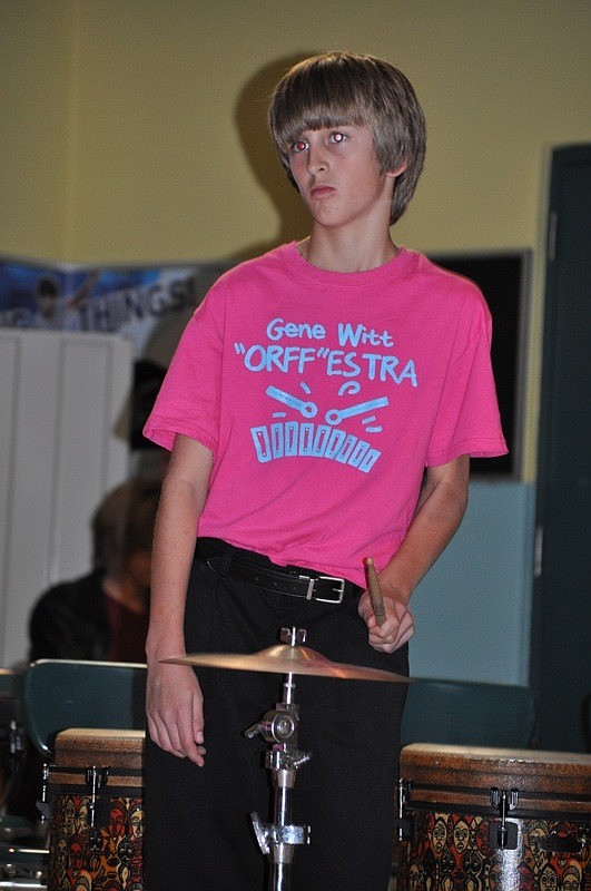 Taylor Lewis played a cymbal.