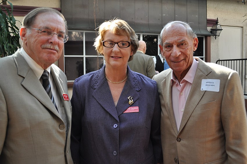 Board president Alan Quinby, president elect Jasmine Candlish and Harold Ronson