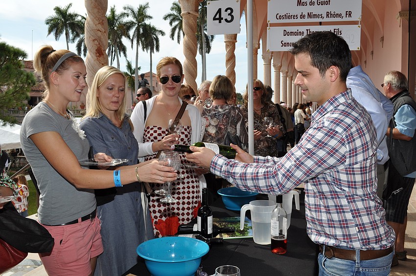 Tobie Rippy and Molly Kasperson are served by Alex Cornut of Mas de Guiot