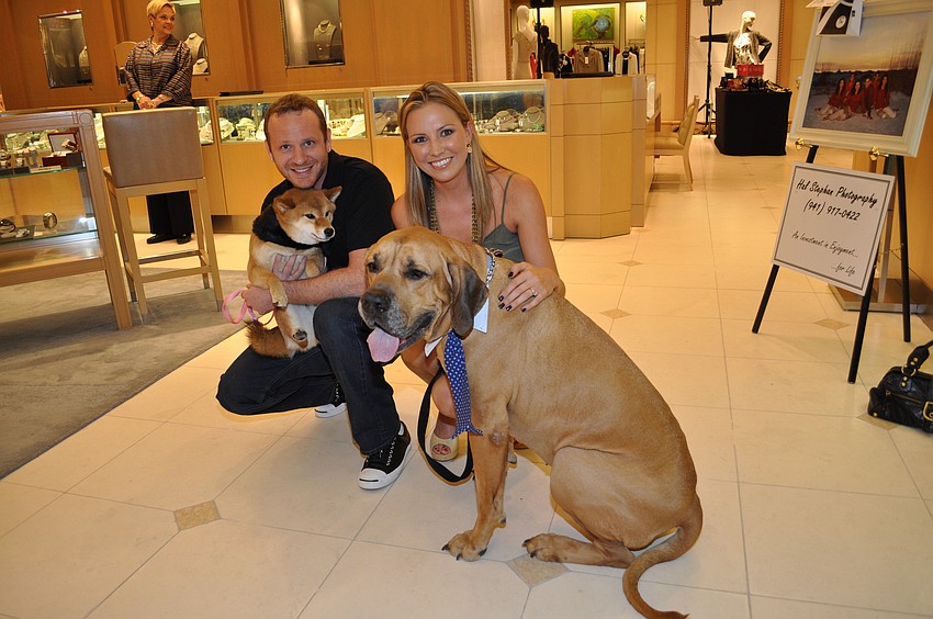 Adam Shiffman and Molly Klauber with Raja and Bentley