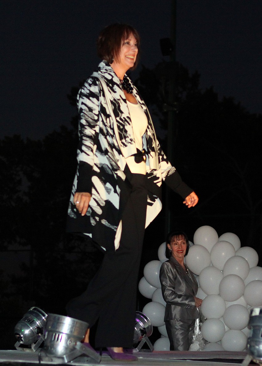 Gail Klein models for JFCS's Celebrity Chefs and Wine Tasting