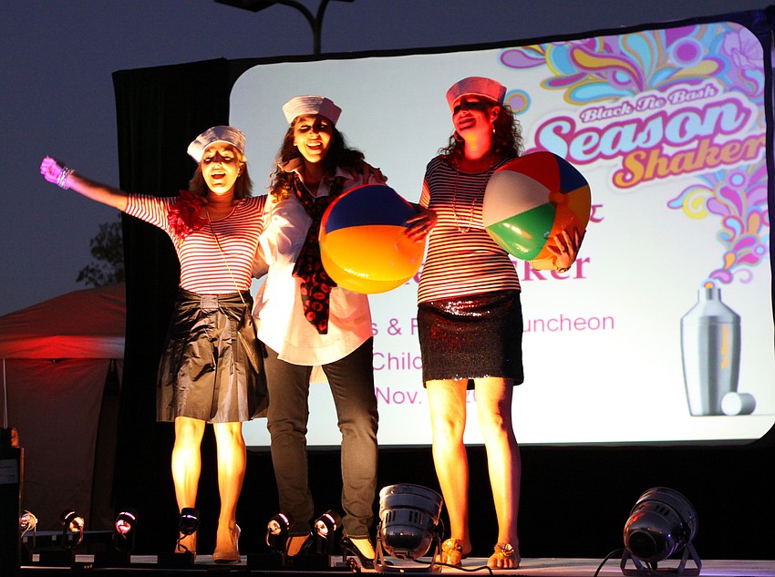 Caryn Patterson, Keren Shani-Lifrek and Monica Barth model for Girls Inc's Beach Ball