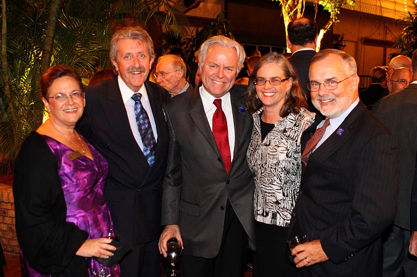 Jocelyn Stevens, Phil King, Dennis Stover and Susannah and Mike Michalson