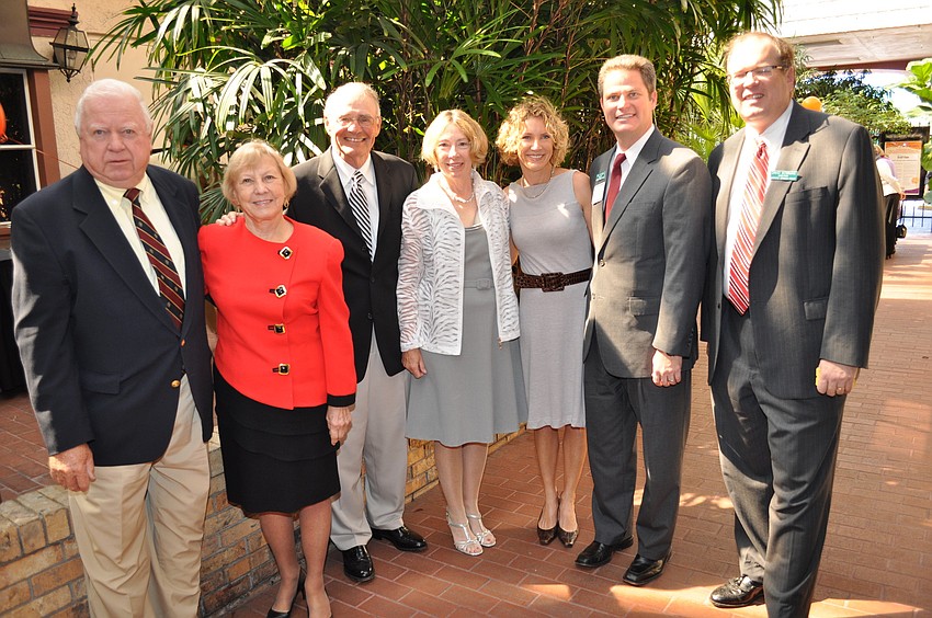 Jim White, Freda Frova, Bill and Marie Lawson, Jenni and Paul Huson and David Bowman