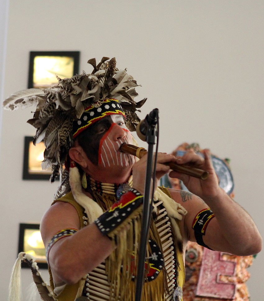 Ed Winddancer plays a Native American welcoming song.