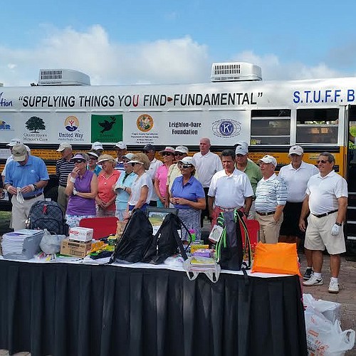 Golfers teed off at Grand Haven, and brought donations to STUFF  Bus, a program to provide school items to students in need. (Photo provided by STUFF Bus)