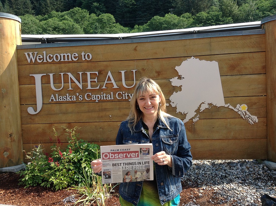 Dr. Maria Pinto Barbosa, took her Palm Coast Observer, on her trip to Juneau, Alaska.
