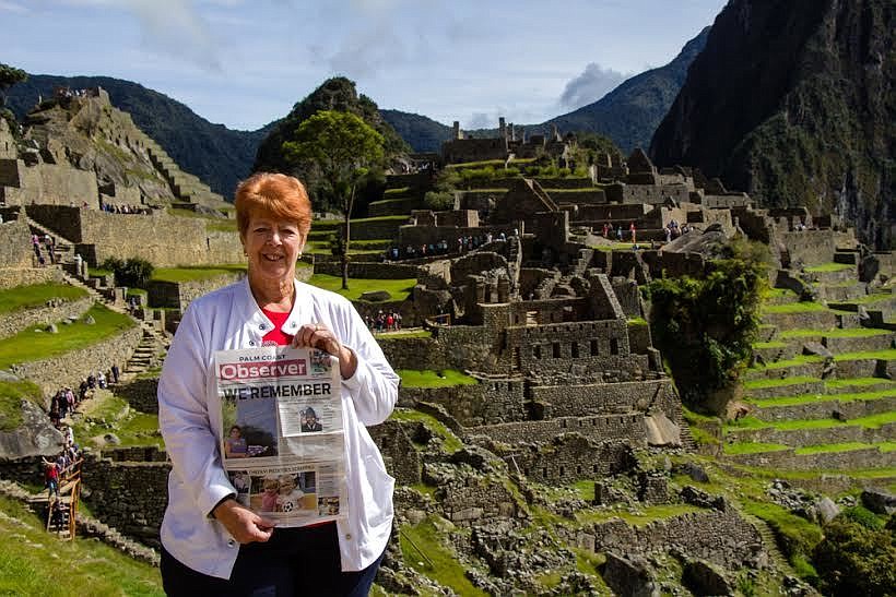 Cheryl Pannone takes her Palm Coast Observer to Machu Picchu in Peru. Courtesy Photo